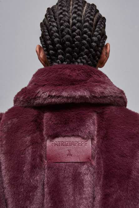 Short synthetic fabric coat, Red, Patrizia Pepe