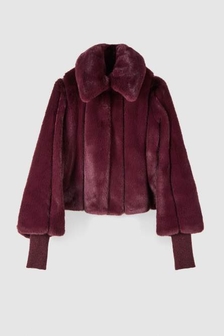 Short synthetic fabric coat, Red, Patrizia Pepe