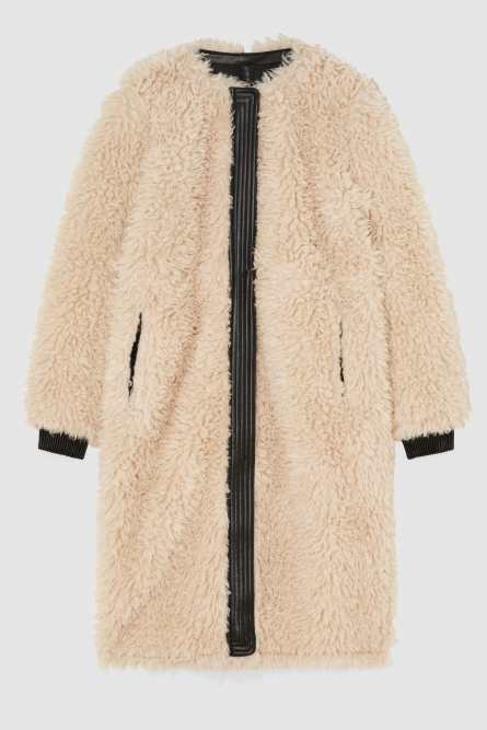 Reversible long jacket, Black, Beige, Patrizia Pepe