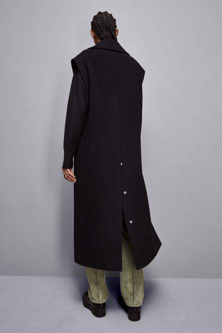 Long woolen cloth coat, Black, Patrizia Pepe