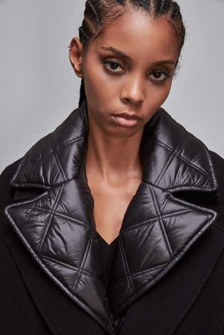 Long woolen cloth coat, Black, Patrizia Pepe