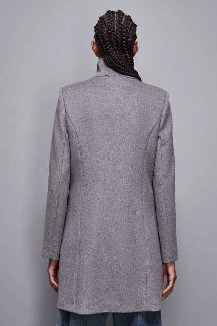 &quot;Essential&quot; high necked cloth coat, Grey, Patrizia Pepe