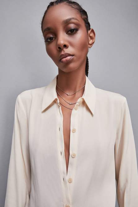 Essential twill sash dress, Beige, Patrizia Pepe