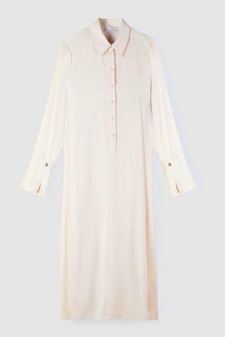 Essential twill sash dress, Beige, Patrizia Pepe