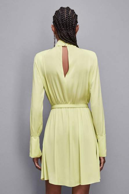 Essential twill belted dress, Yellow, Patrizia Pepe