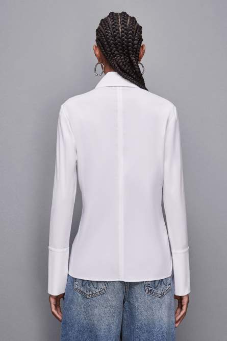 Essential slim fit cotton shirt, White, Patrizia Pepe