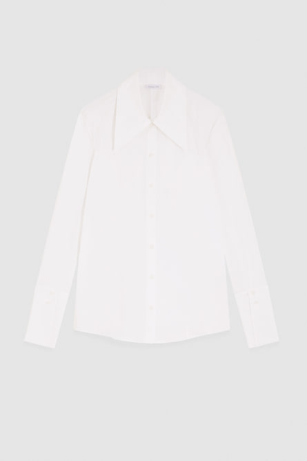 Essential slim fit cotton shirt, White, Patrizia Pepe