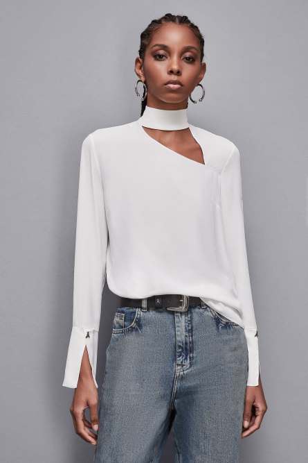 Viscose crepe tunic, White, Patrizia Pepe