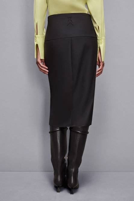 Wool skirt with buttons, Black, Patrizia Pepe
