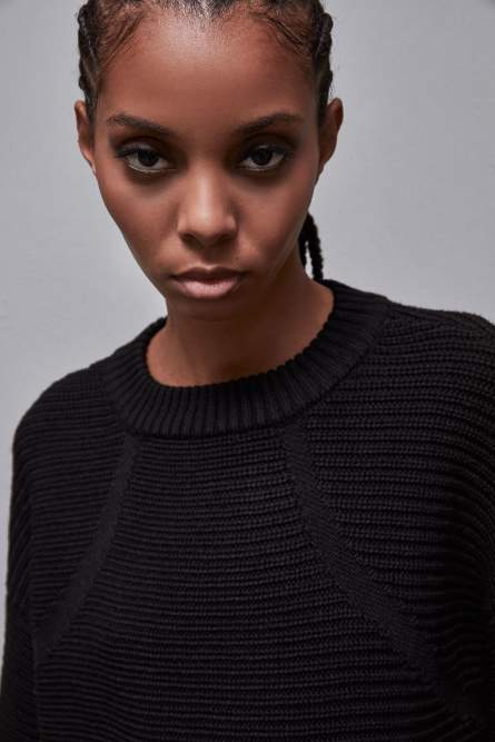 Ribbed wool sweater, Black, Patrizia Pepe