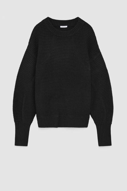 Ribbed wool sweater, Black, Patrizia Pepe