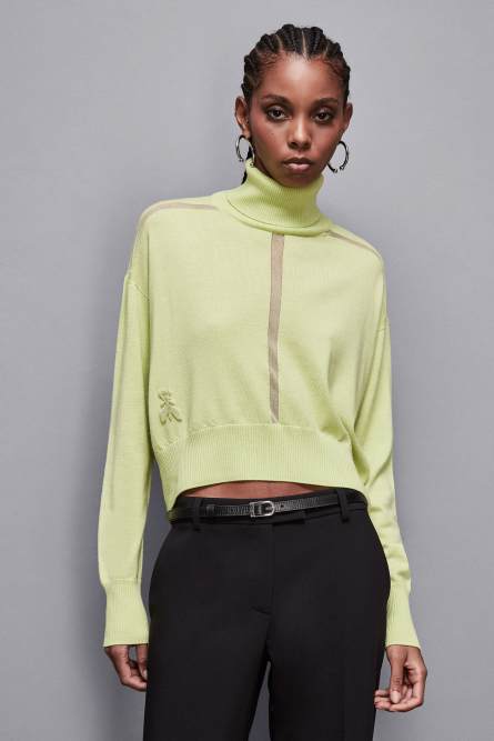 Cropped wool sweater, Yellow, Patrizia Pepe