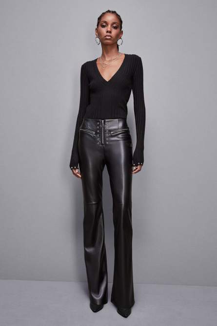 Essential ribbed knitting sweater, Black, Patrizia Pepe