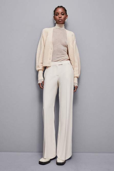 Pull coupe slim en laine Essential, Beige, Patrizia Pepe