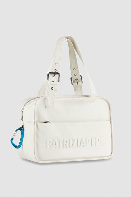 (IM)PERFECTION leather shopping bag, White, Patrizia Pepe