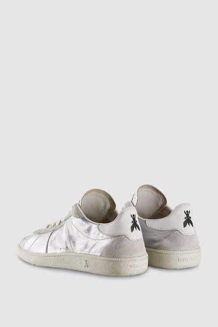 SKIN Sneakers &apos;93 in laminated nappa leather, Silver, Patrizia Pepe