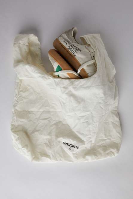 SKIN Sneakers in leather with lettering, White, Patrizia Pepe