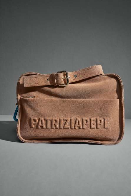 (IM)PERFECTION suede shopping bag, Beige, Patrizia Pepe