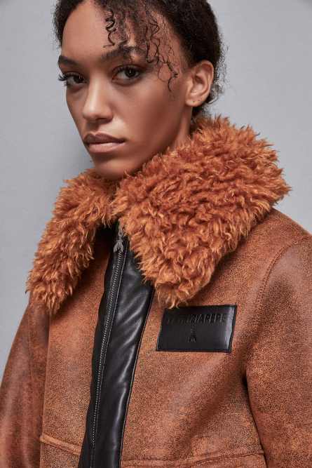 Reversible short jacket, Brown, Patrizia Pepe
