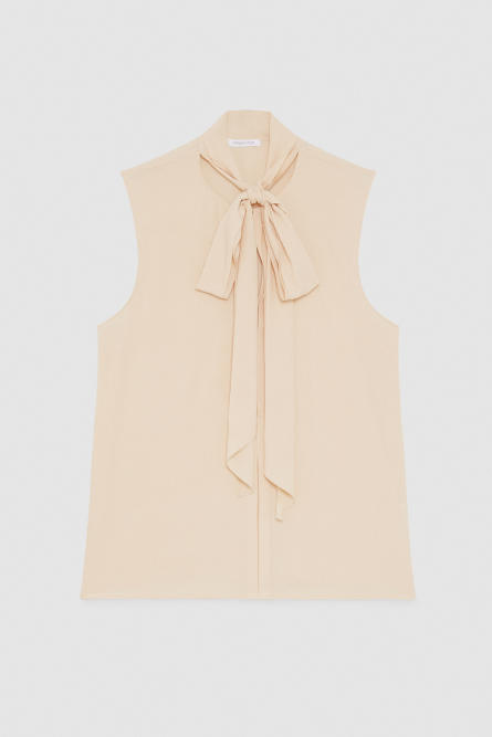 Essential crepe top, Beige, Patrizia Pepe