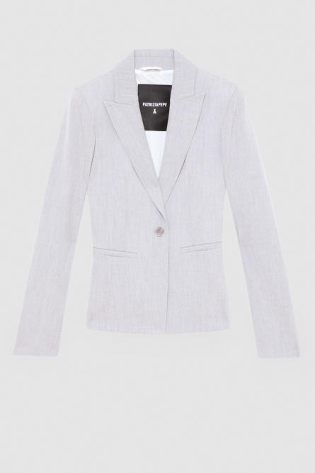 Ein-Knopf-Jacke aus Polyviskose, Grau, Patrizia Pepe