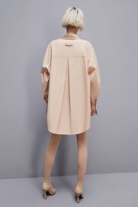 Chemise oversize en coton Essential, Beige, Patrizia Pepe