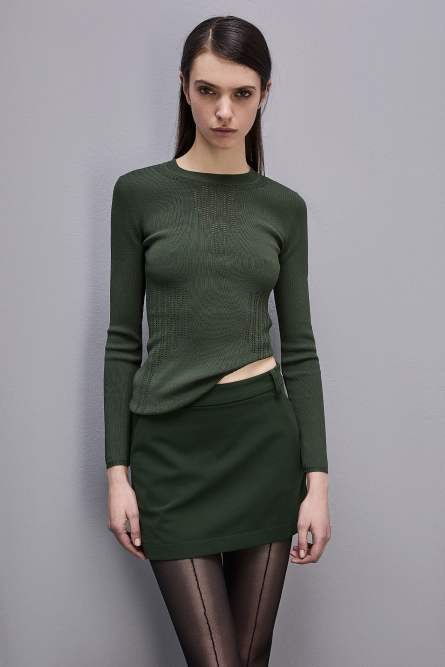 Pull moulant en viscose, Vert, Patrizia Pepe