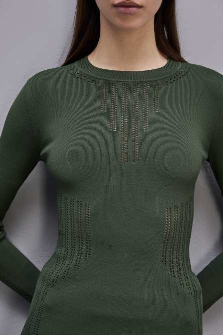 Pull moulant en viscose, Vert, Patrizia Pepe