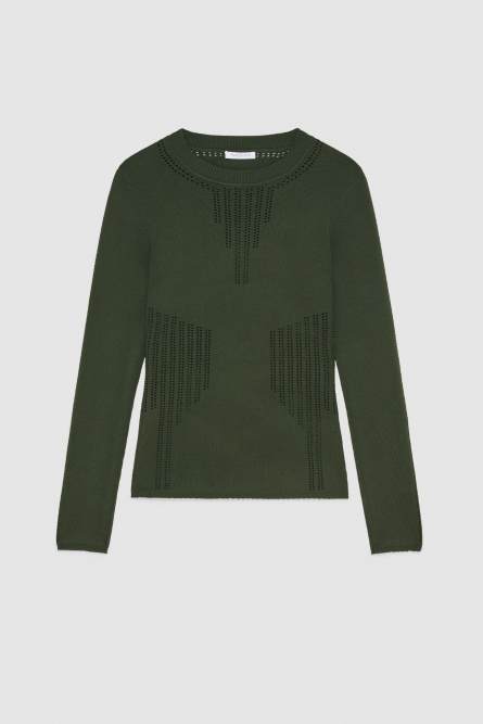 Pull moulant en viscose, Vert, Patrizia Pepe