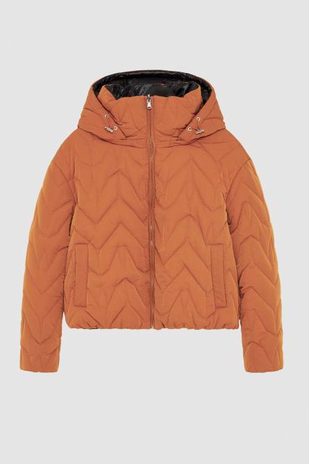 Matte nylon down jacket, Brown, Patrizia Pepe