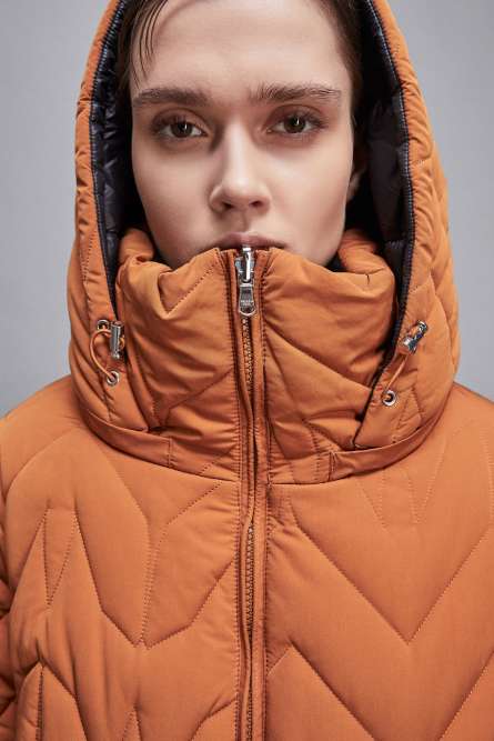 Matte nylon down jacket, Brown, Patrizia Pepe