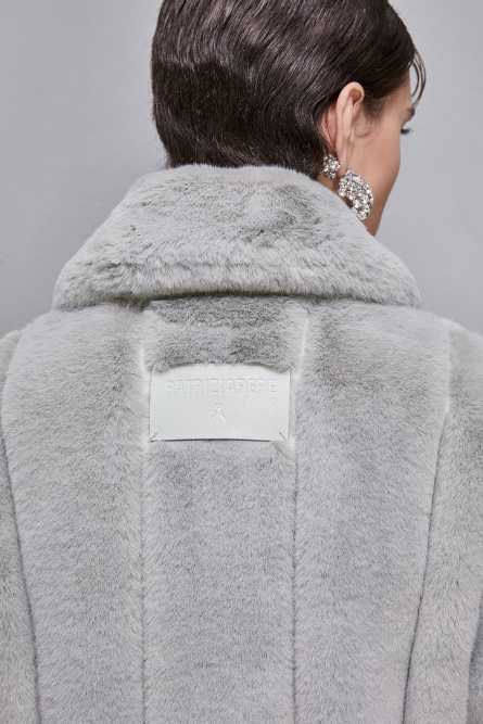 Mantel aus Kunstfell, Grau, Patrizia Pepe
