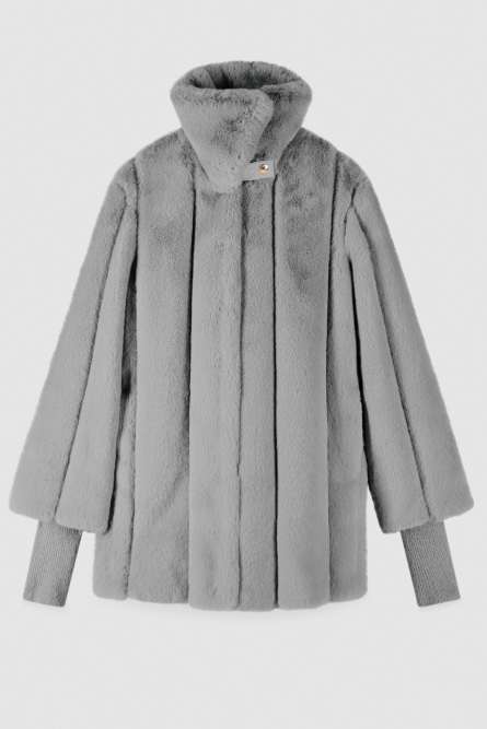 Mantel aus Kunstfell, Grau, Patrizia Pepe