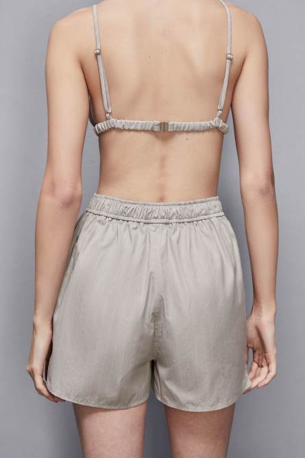 Fabric boxer shorts with buttons, Grey, Patrizia Pepe