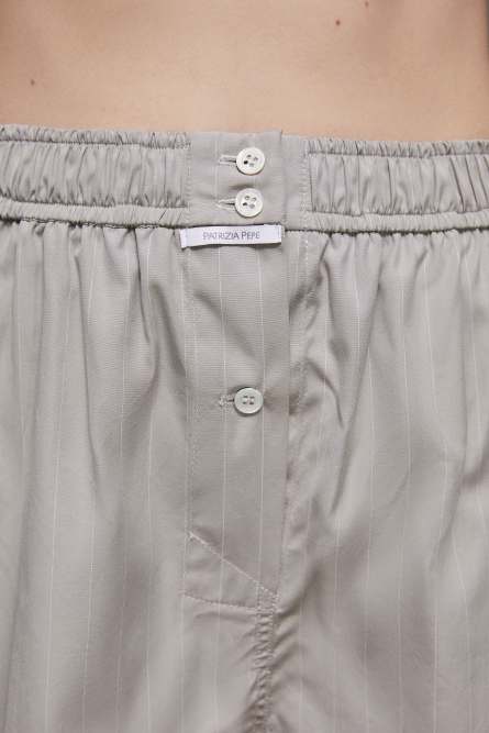 Fabric boxer shorts with buttons, Grey, Patrizia Pepe