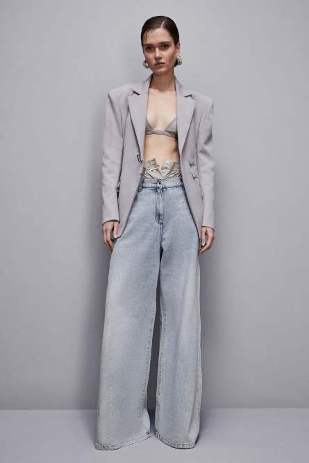 Fabric boxer shorts with buttons, Grey, Patrizia Pepe