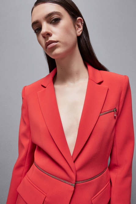 Essential jacket with zipper, Red, Patrizia Pepe