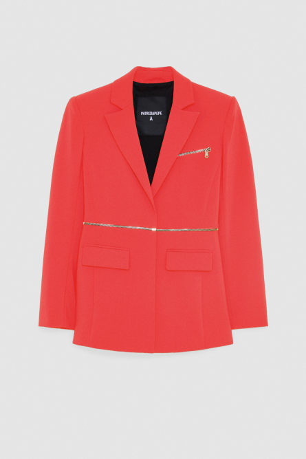 Essential jacket with zipper, Red, Patrizia Pepe