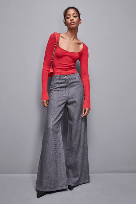 Viscose blend ribbed sweater, Red, Patrizia Pepe