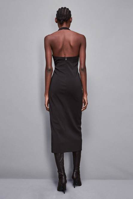 Robe midi avec ceinture, Noir, Patrizia Pepe