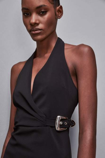 Robe midi avec ceinture, Noir, Patrizia Pepe