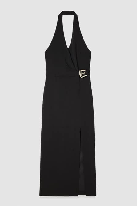 Robe midi avec ceinture, Noir, Patrizia Pepe