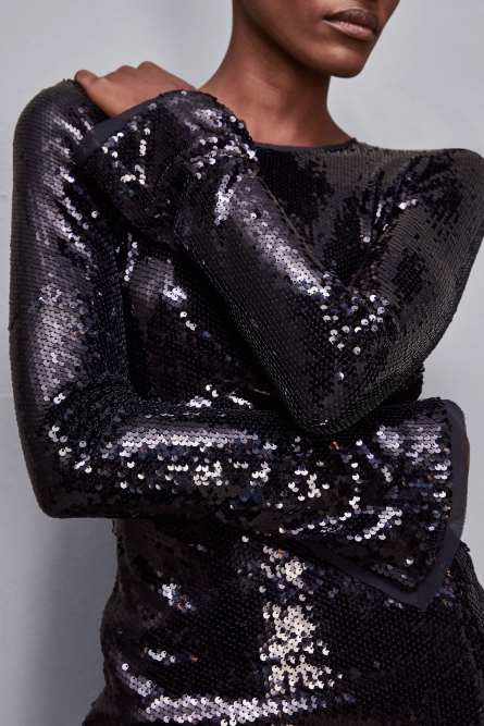 Abito in paillettes, Blu, Patrizia Pepe