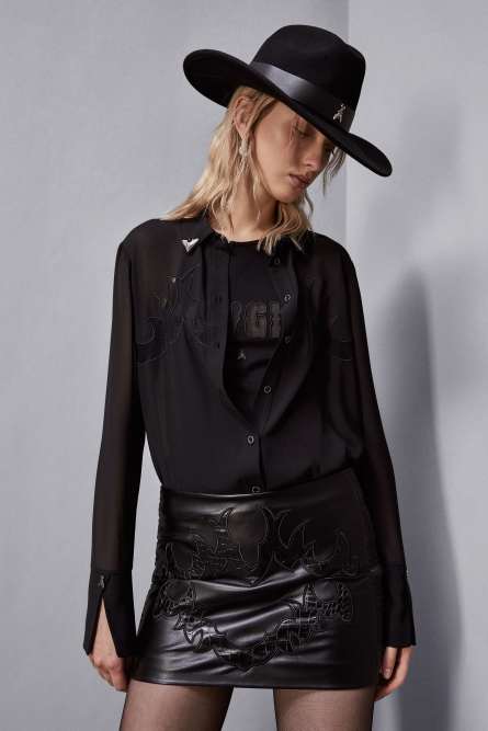 Cowgirl embroidery shirt, Black, Patrizia Pepe