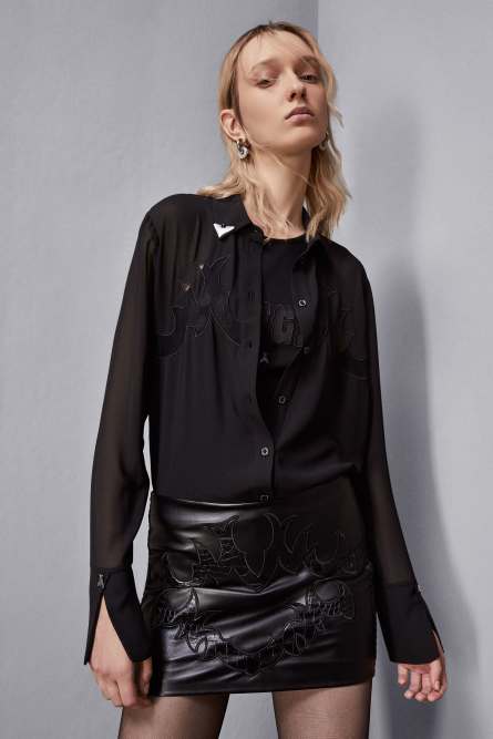 Cowgirl embroidery shirt, Black, Patrizia Pepe