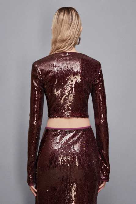 Top in paillettes, Rosso, Patrizia Pepe