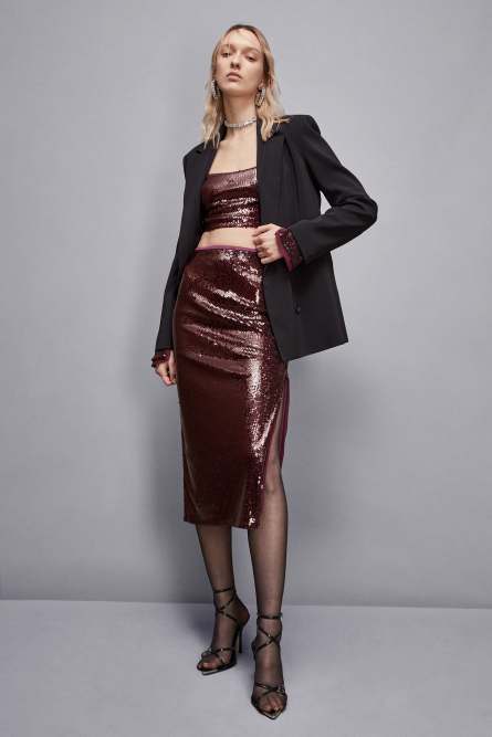 Top in paillettes, Rosso, Patrizia Pepe