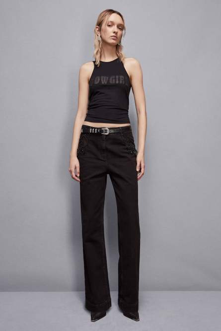 Cowgirl tank top, Black, Patrizia Pepe