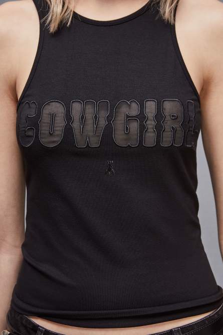 Cowgirl tank top, Black, Patrizia Pepe