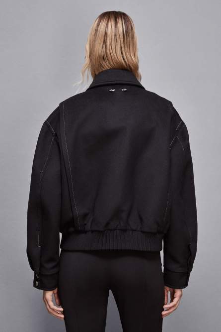 Bomber avec broderie cowgirl contrastée, Noir, Patrizia Pepe
